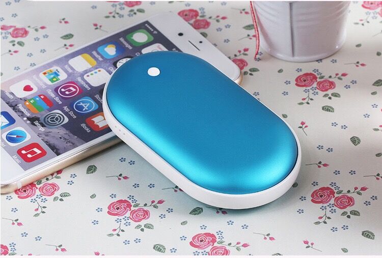 2 In 1 mini hand warmer 4000mah power Bank USB handy warmers Powerbank Portable Poverbank External Battery Charger for Phone: blue