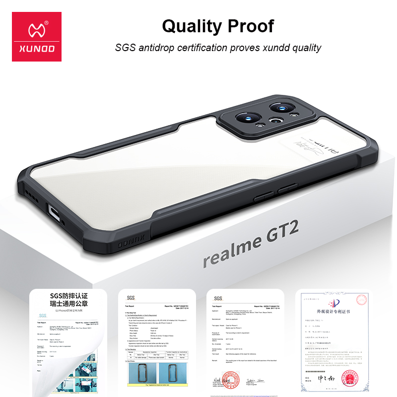 Caso gt2, xundd capa para realme gt2 caso à prova de choque transparente pára-choques capa do telefone para realme gt 2 neo master edition capa