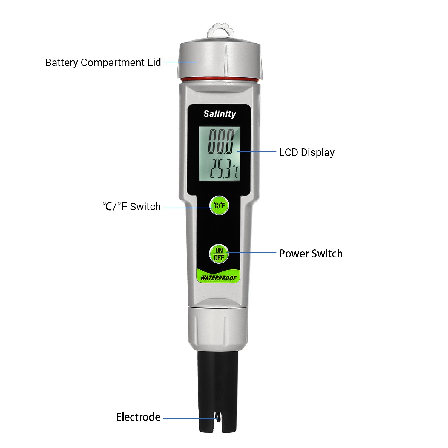 Salinometer vandtæt saltholdighed test pen saltholdighed temperatur meter bærbar saltholdighed meter salimeter pen type salinograf