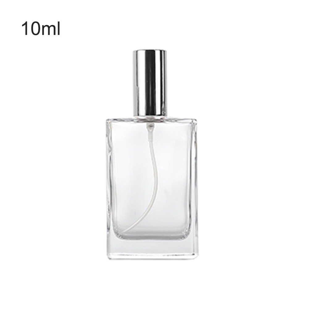 10ml tomme påfyllbare bærbare parfymeflasker travel glass spray atomizer gjennomsiktig parfymebeholder: Sølv