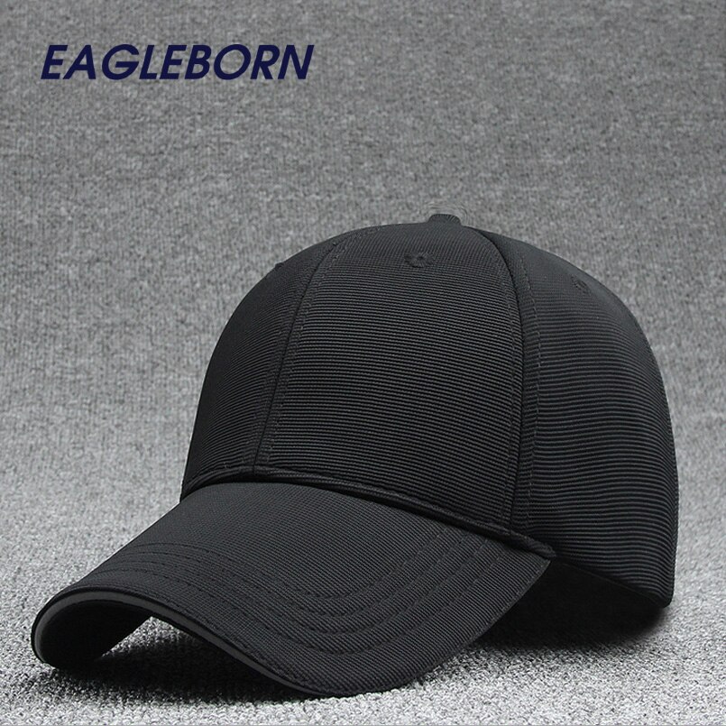 EAGLEBORN Masculino SnapbackS Casquette Gorras Blank Curved Solid Color Adjustable Baseball Cap Bone Caps: Black