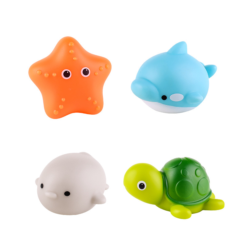 Juego de agua de lavado de animales brillante, red ligera de agua flotante, pesca, peces, juguetes acuáticos, juguetes de baño para bebés flotantes: Blanco