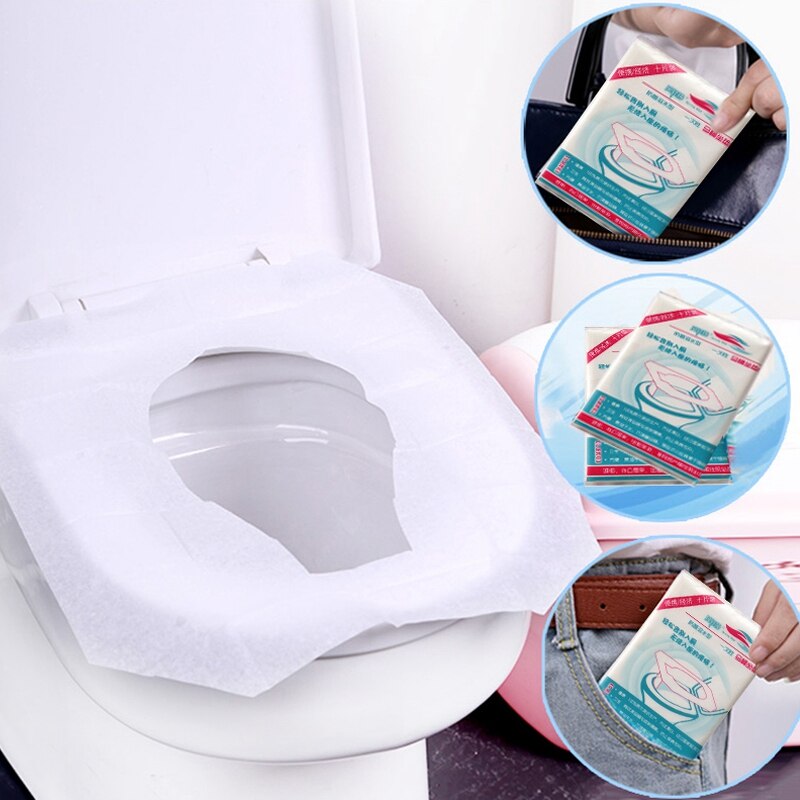 150 stk bærbar hygiejnisk engangs toilet sædeovertræksmåtte vandtæt toiletpapirpude antibakteriel sund papirpude