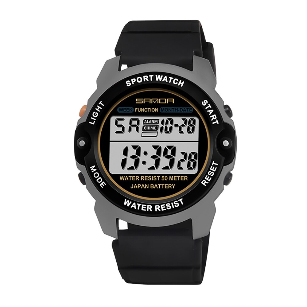 Sanda Fashionble Horloge Luxe Mannen Horloges Multifunctionele Digitale Waterdichte Elektronische Horloges Casual Outdoor Mannen Polshorloge: black titanium