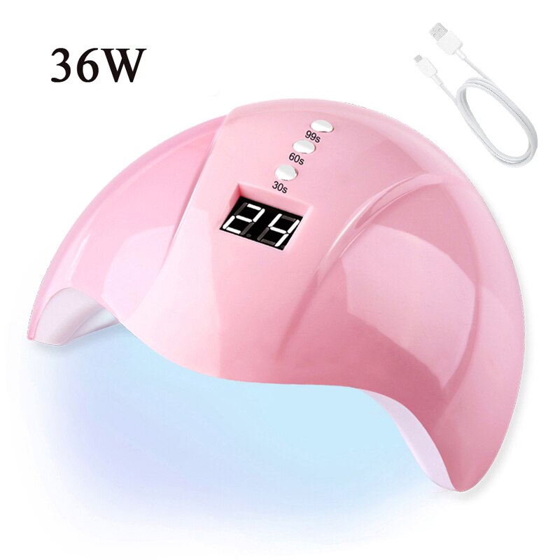 48W Nagel Droger Gel Zon Uv Led Nagels Lamp Voor Nagels Manicure Gel Polish Sneldrogend Auto Sensor Timer ijs Hybrid Lamp: 36 W-USB-pink