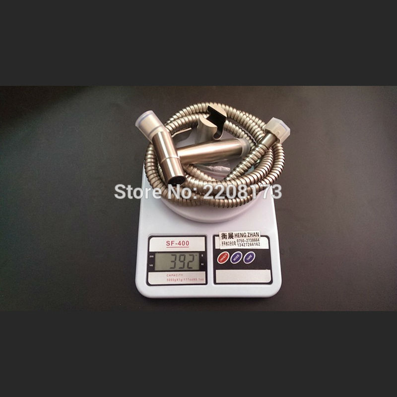 304 Roestvrij Staal Hand Wc Bidet Mini Douche Bidet Spray Hoge Druk Kleine Shattaf Spuit in Nikkel Geborsteld set