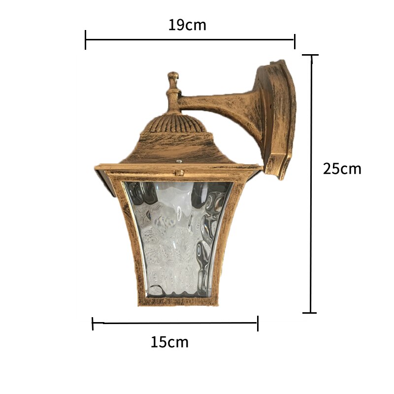 Europese Stijl Retro Led Wandlamp Pub Villa Thuis Outdoor Waterdichte Decoratieve Wandlamp Gang Binnenplaats Lamp Factory Sales: Bronze