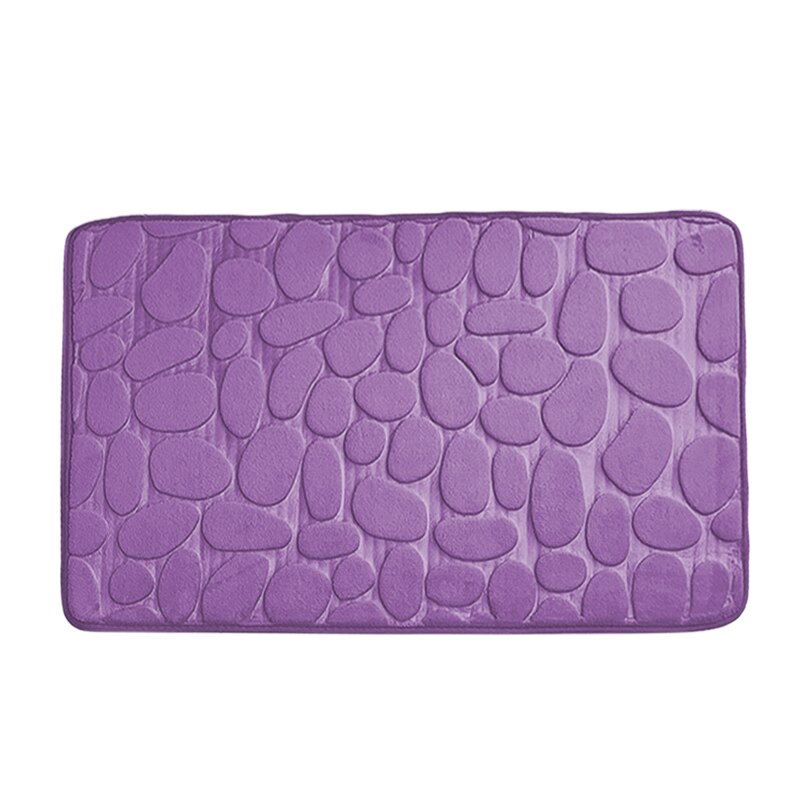 Badmat Coral Fleece Badkamer Tapijt Wateropname Non-Slip Memory Foam Absorberende Imitatie Konijnenbont Vloer Mat: Purple B