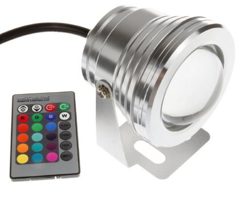 Projecteur lumineux led sous-marin, 10W, couleur noir ou argent, rvb, lumière blanche chaude ou blanche chaude, idéal pour un jardin, une piscine ou un lac, dc 12v