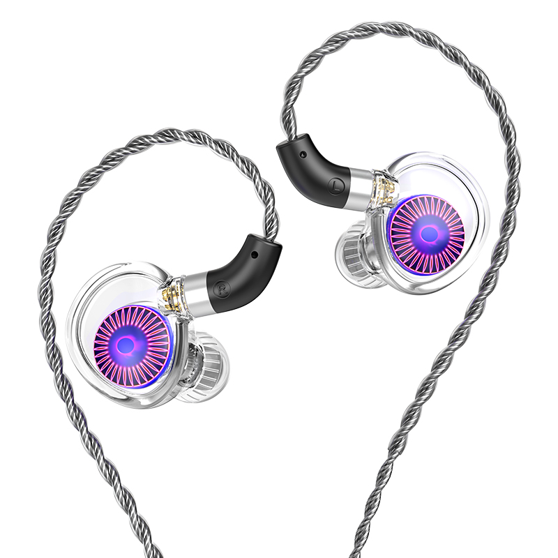 Słuchawki TRN Medusa Wysokowydajne słuchawki HiFi DLC Dynamiczne sterowniki IEM z 2-pinowym kablem Słuchawki douszne dla xiaomi: Black