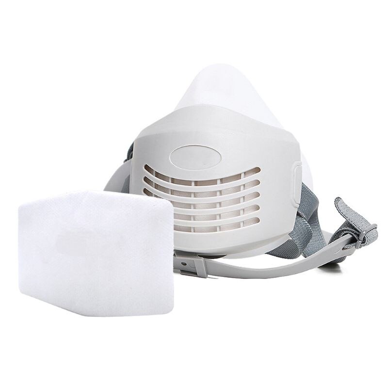 Siliconen Ademend Respirator Anti-stof PM2.5 Masker Industriële Beschermende Gezicht Mond Cover Vervangbare Katoen Filter