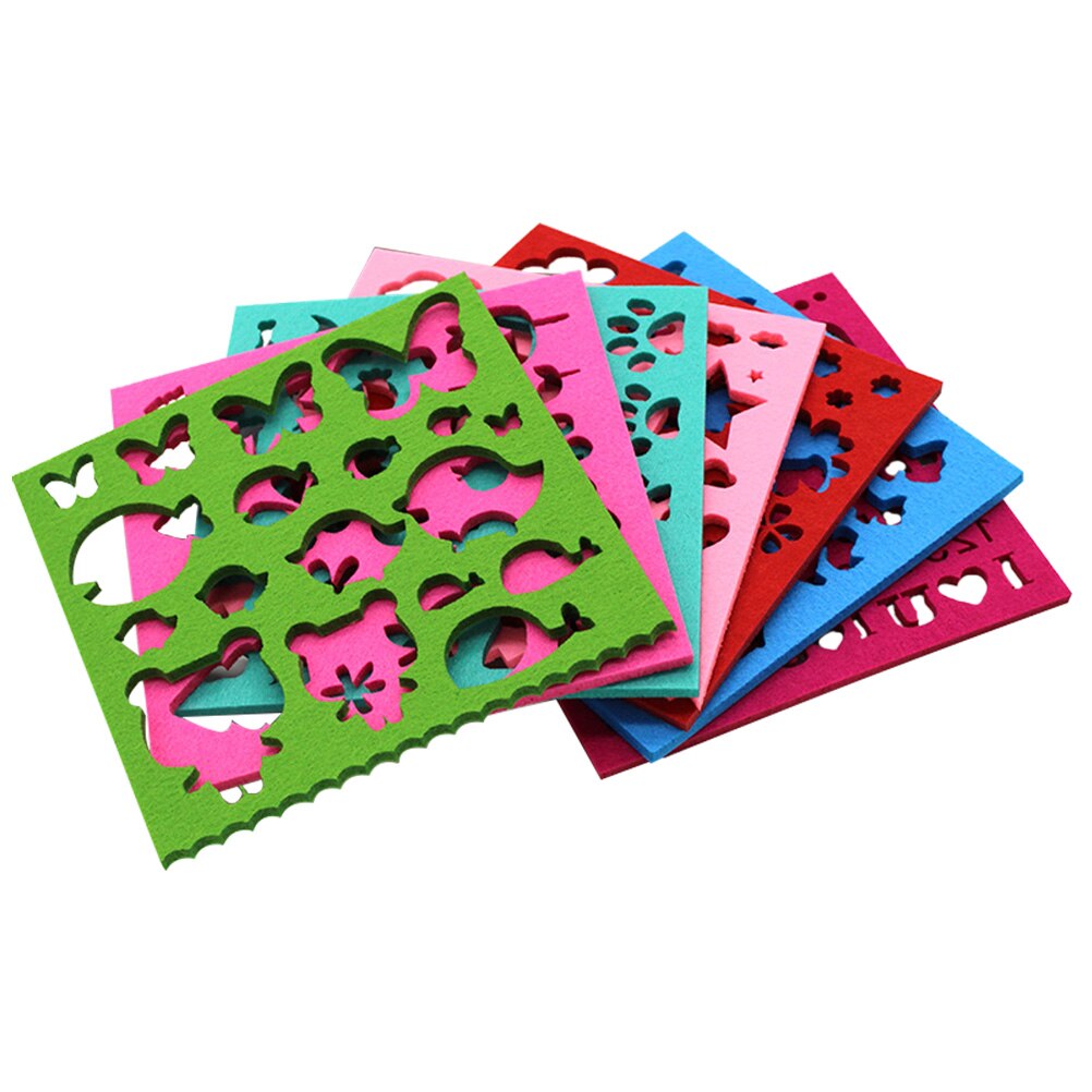 14 pcs Wool Felt Shape Needle Felt DIY Craft Stencil Applique Craft