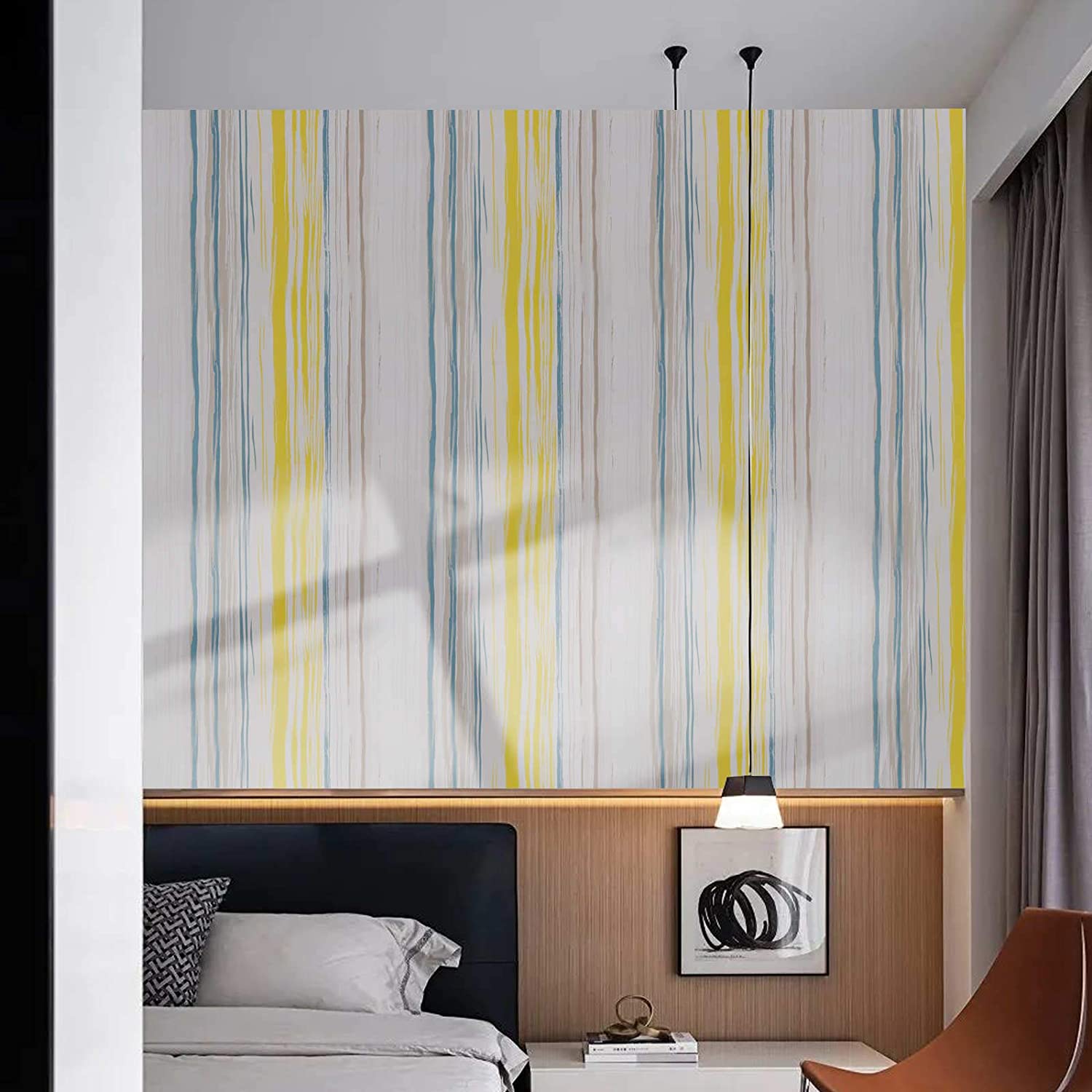 Papel tapiz decorativo para pared del dormitorio, película de vinilo extraíble y autoadhesiva de rayas modernas, colorido, pelar y pegar