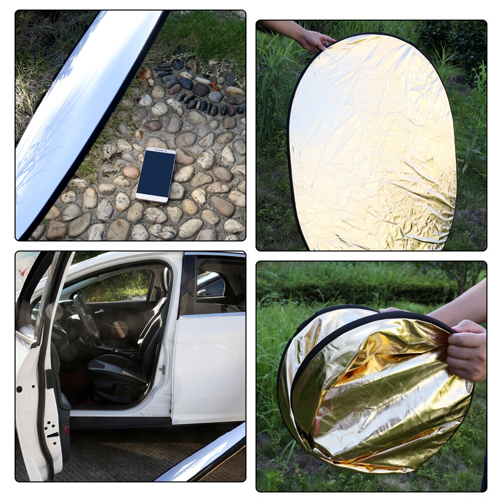 SH 60x90CM 5-in-1 Portable Collapsible Multi-Disc Diffuer Light Oval Reflector With Carrying Bag For Photography Studio Shooting