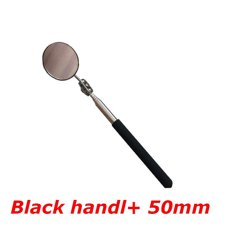 Auto Car Maintenance Inspection Mirror Foldable Telescopic Reflector Welding Chassis Inspection Mirror Car Auto Inspection Tool: Black 50MM