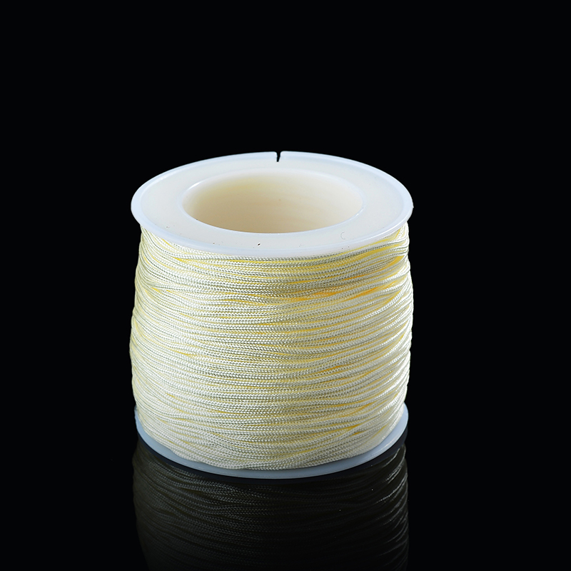 50Meters/Roll 0.8mm Neon Nylon Cord Thread Chinese Knot Macrame Cord Bracelet Braided String DIY Tassels Beading String Thread: pearl white
