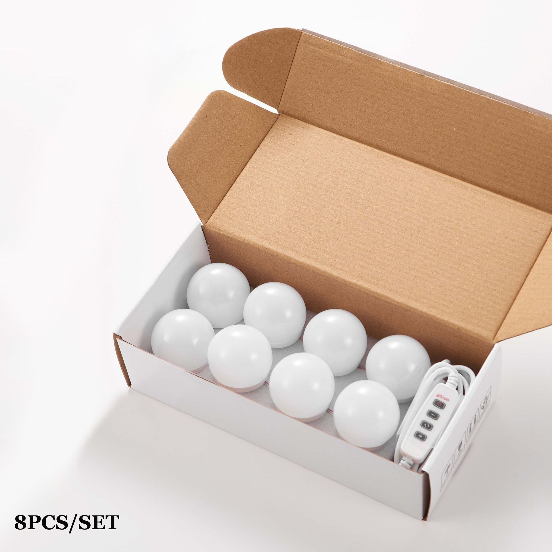 machen-hoch Spiegel LED Licht 4/6/8/10/12/14 Abnehmbare Lampen LED USB Kosmetik Spiegel Lampe Dressing Tabelle Eitelkeit Lichter: 8Stck