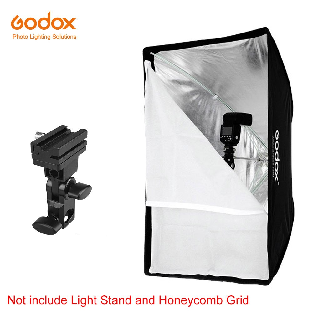 Godox 60*90cm 24" * 35" Honeycomb Grid Rectangle Umbrella Softbox Light Stand Shoe Holder Bracket Kit for Speedlite Flash: Kit 1