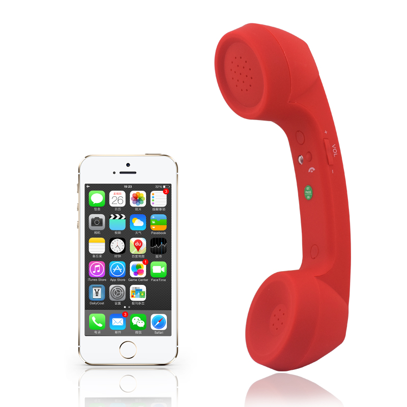 Teléfono inalámbrico Retro Bluetooth para portátiles y teléfonos móviles Pop Phone, receptor de teléfono Retro inalámbrico: Rojo