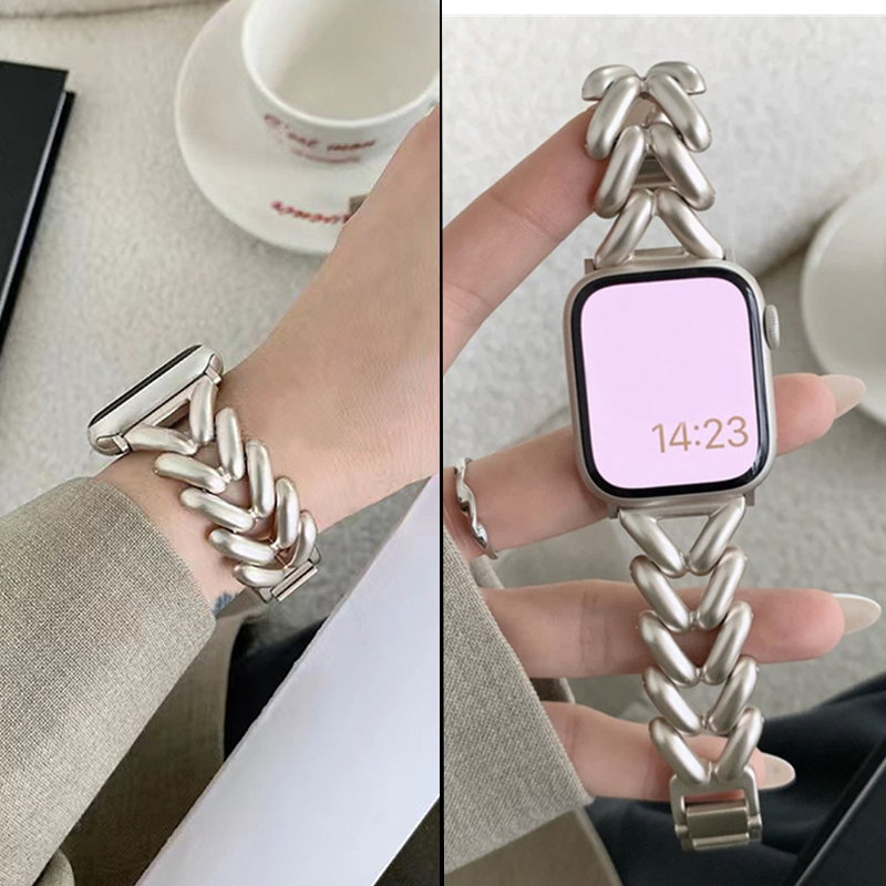 Metallarmband für Apfel Uhr 10 Band 46 mm 42 mm 41 mm 44 mm 45 mm 40/49 mm Damenarmband Gürtelarmband iWatch Serie 9 8 7 Se Ultra