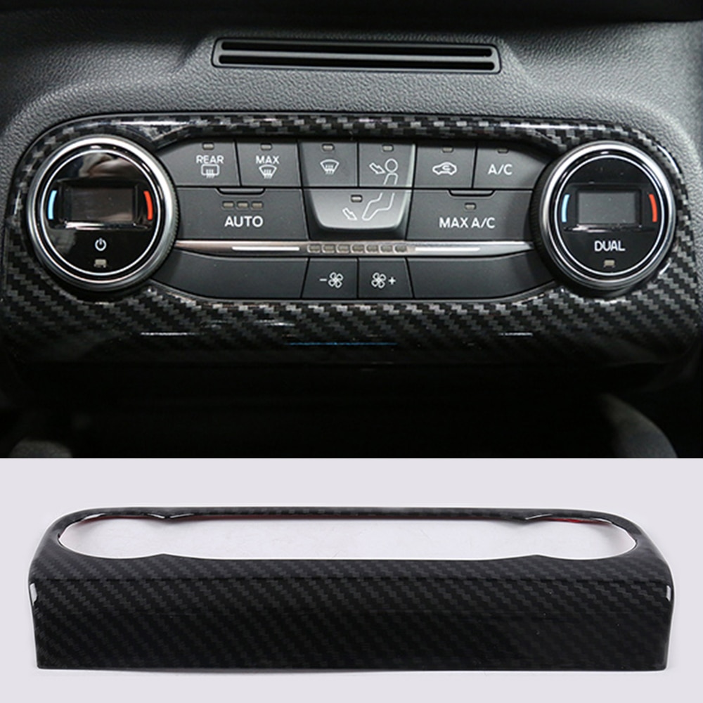 Accesorios para Ford Focus MK4 , fibra de carbono, Control Central Interior de coche, ajuste de aire acondicionado, Panel de interruptor, pegatina embellecedora