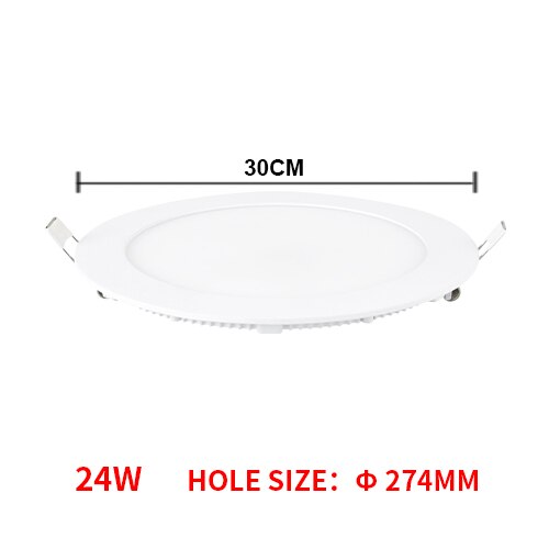 LED Light With App Control Ultra thin Downlight lamp 6W 12W 18W 24W led ceiling recessed grid downlight s: Round 24W