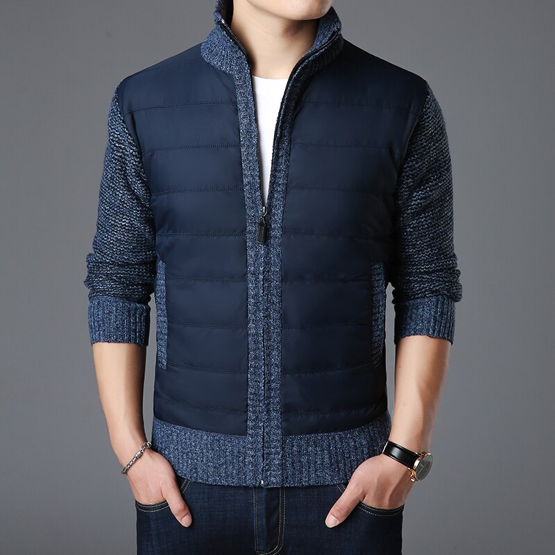 2022 Mode Truien Heren Vest Dikke Slim Fit Truien Truien Rits Warme Winter Koreaanse Stijl Casual Mannen Kleding