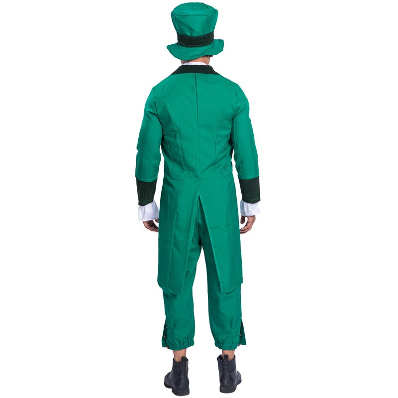 Traje de tres piezas verde clásico para el Día de San Patricio irlandés, vestido de desfile, vestido de , disfraces de espectáculo de escenario, conjuntos de 4 piezas