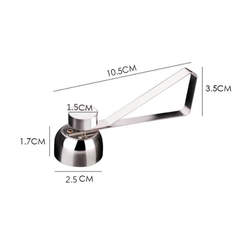 Rustfritt stål kokt egg topper skall kutter banker rå egg kjeks separator egg åpner kjøkken dingser: 2.5 x 10.5 x 5cm
