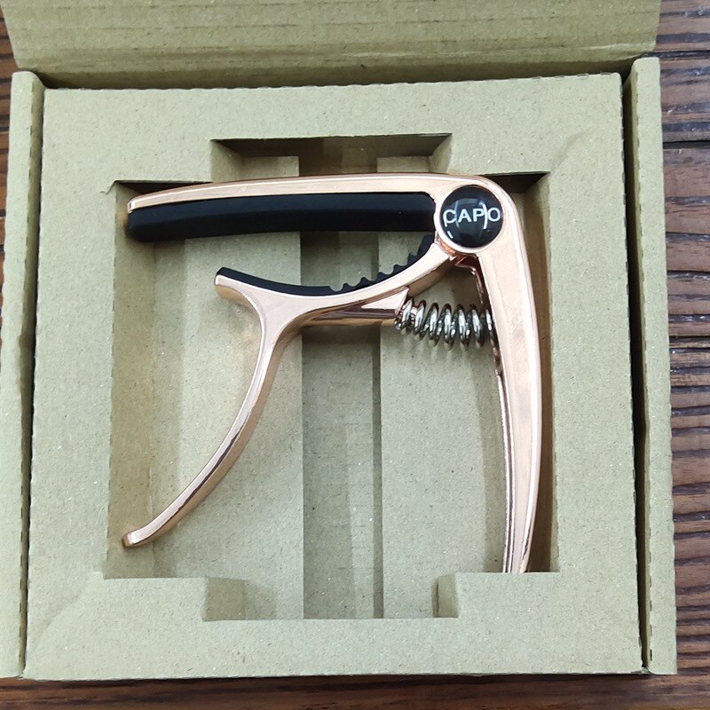 Metallic Capador Voor Gitaar Elektrische Guitarra Tuning Klem Gitaar Capo Voor 6 Snarige Akoestische Muziekinstrument Accessoires: rose gold