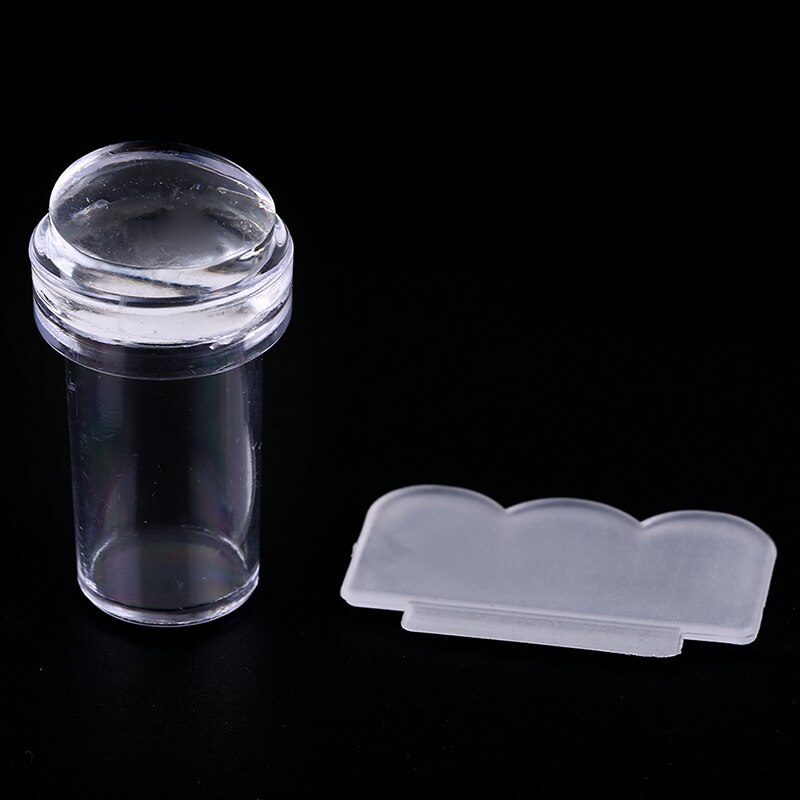 2 Stks/set Diy Stamping Transfer + Schraper Kit Tools Transparante Vierkante Jelly Siliconen Clear Nail Art Seal Printing Stamper
