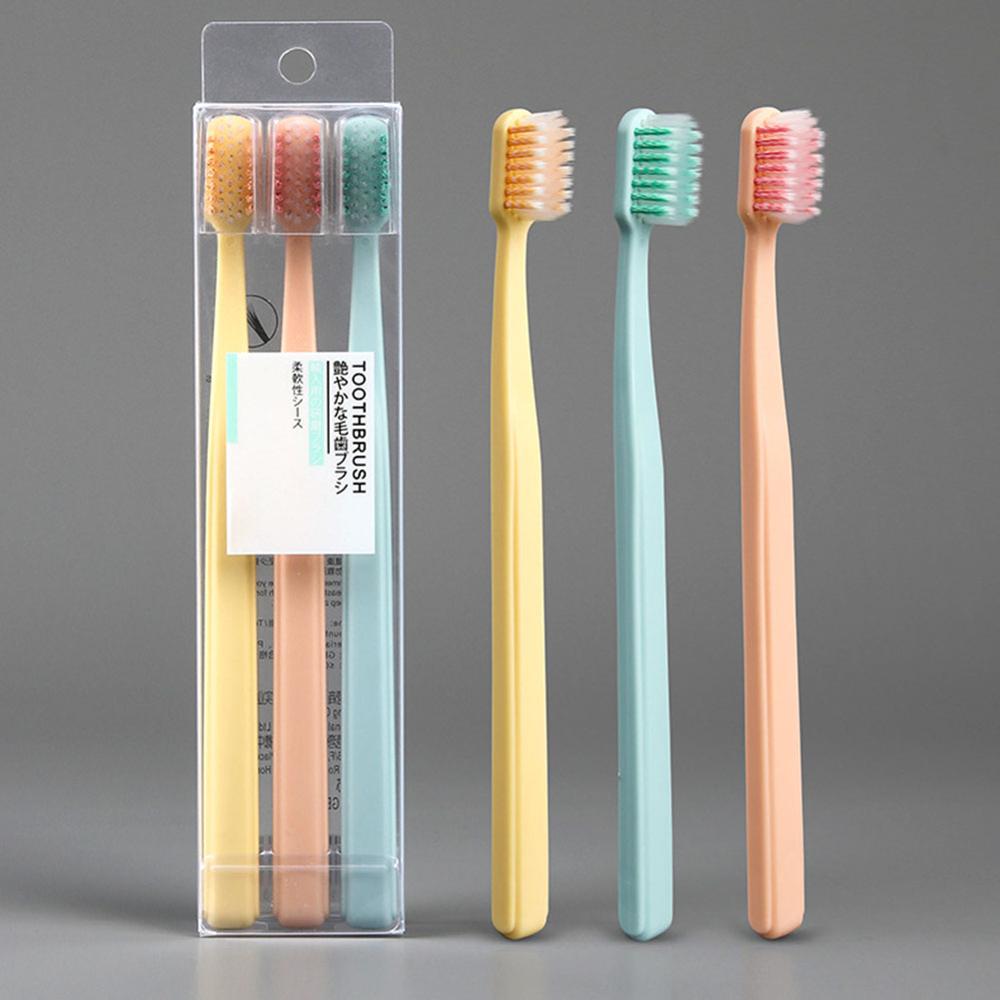 Cepillo de dientes con cerdas en espiral suaves y coloridas 3 uds. Limpiador de dientes con Mango antideslizante para limpieza Oral de adultos