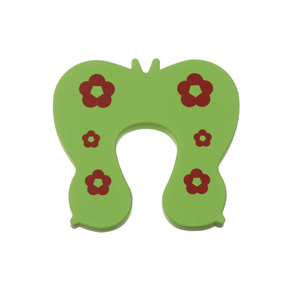 5Pcs/Set Child Safety Protection Baby Safety Cute Animal Security Card Door Stopper Baby Newborn Care Child Lock Protection: Green Butterfly