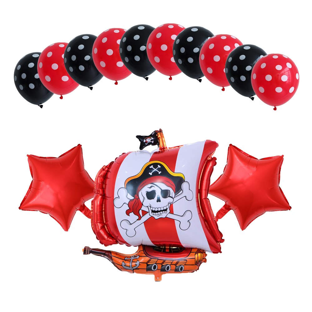 104 Pcs Piratenschip Boot Ballonnen Guirlande Set Schedel Stip Latex Helium Ballonnen Verjaardag Thema Party Decoraties Kids Globos
