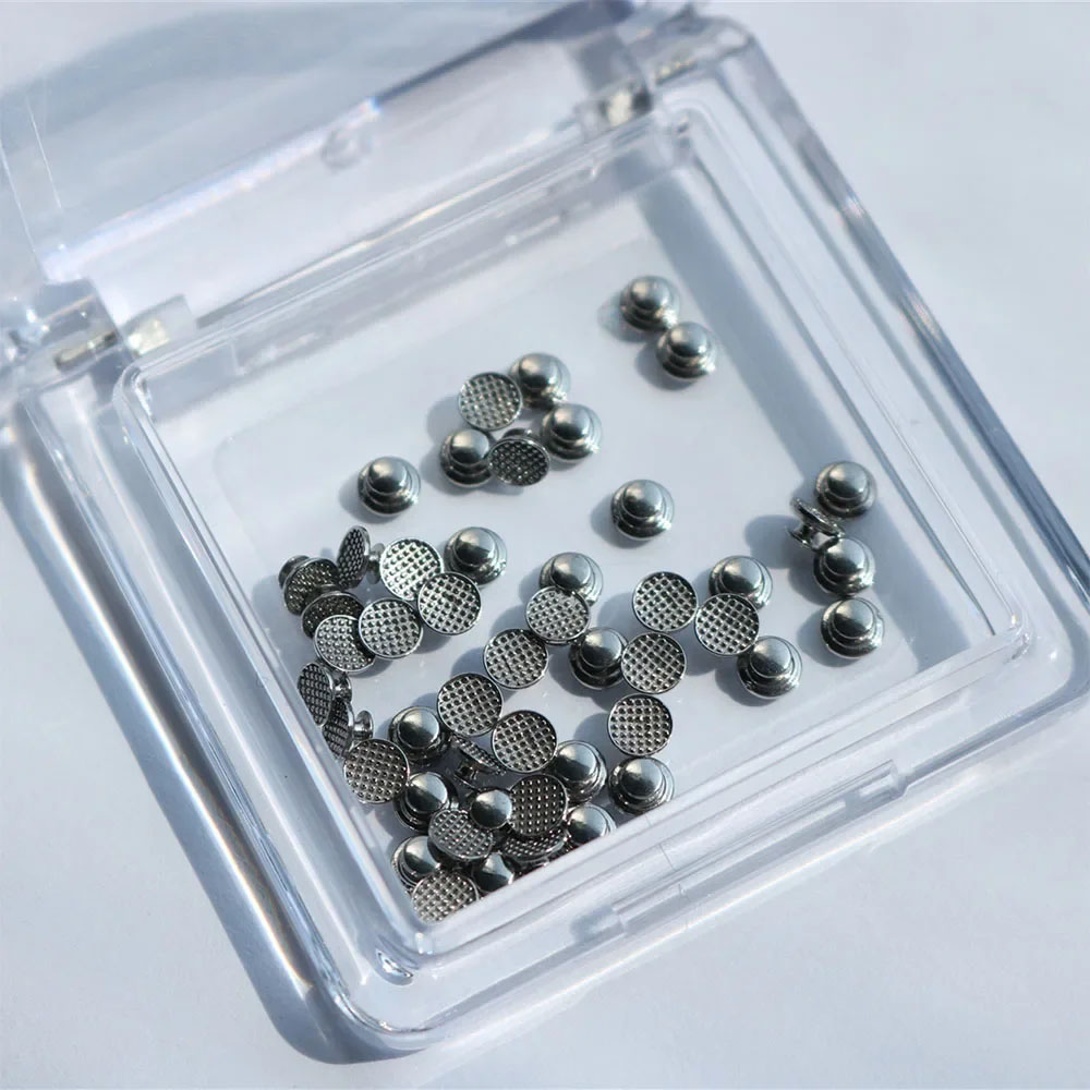 Dentst 50 pièces/boîte dentaire orthodontique bouton lingual collable Base en maille métallique pour supports de traitement d'orthodontie bretelles