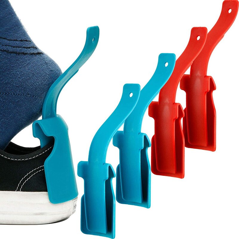 Zapatero portátil de plástico Unisex, deslizador de zapatos de 4 piezas, ayudante de levantamiento de manos, para viaje
