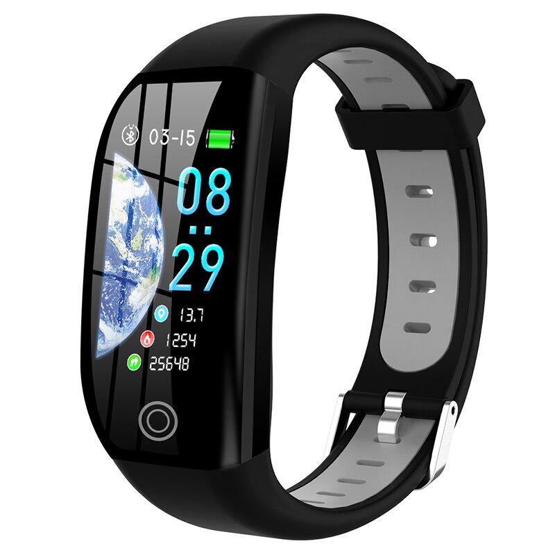 F21 Smart Fitness Bracelet Heart Rate Monitor Activity Tracker Health Wristband Pedometer Smartband Men Women For Android IOS: Smartband Gray