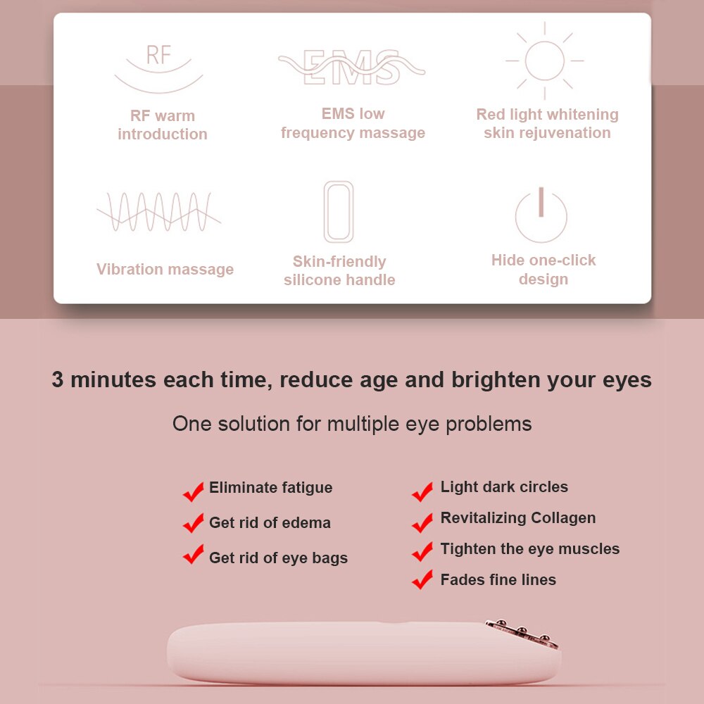 Eye Massager Rf Radio Frequentie Eye Beauty Apparaat Anti-Rimpel Trillingen Facial Massager Elektrische Eye Massage Pen