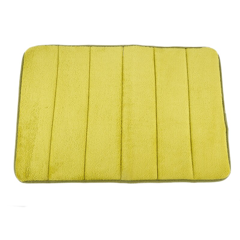 1pc 40x60cm Memory Foam Mat Non-slip Home Hallway Coral Fleece Bath Rug Winter Warm Bathroom Kitchen Toilet Floor Decor Carpet: Grass green