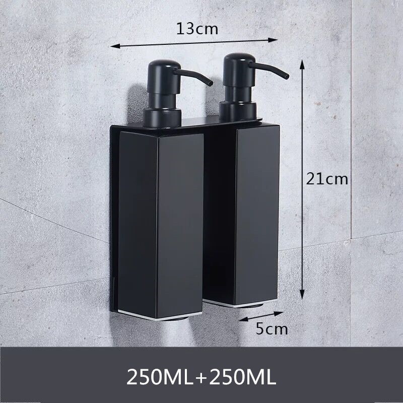 LIUYUE Soap Lotion Dispensers Black Stainless Steel Bathroom Accessories Square Bottle For Kitchen Sink Soap Lotion Dispenser