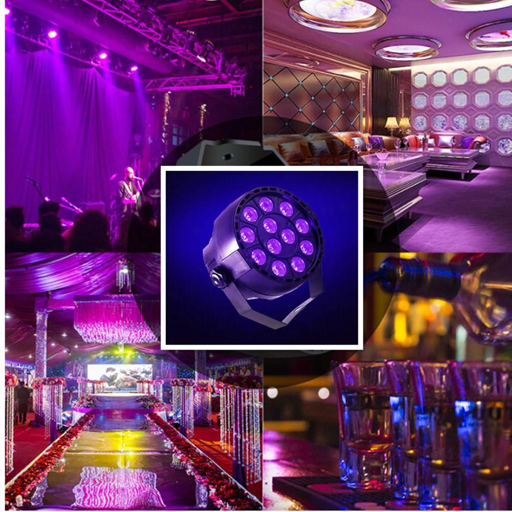 Led disco uv violeta preto luzes dj 36 w ue plug par lâmpada uv para festa de natal lâmpada barra fase arruela da parede ponto luz de fundo