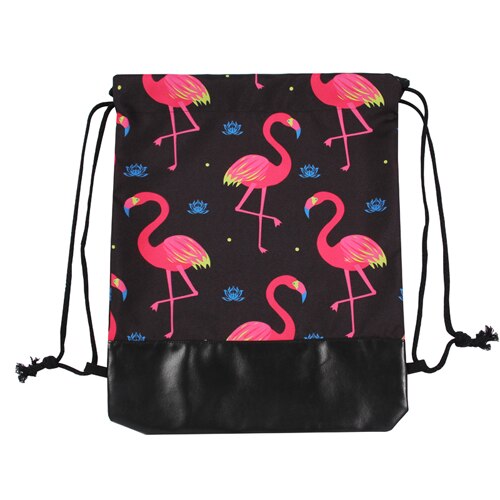 Jom tokoy 3d skinnbunnssnørevesker dame ryggsekker flamingo mochila feminina escolar: Default Title