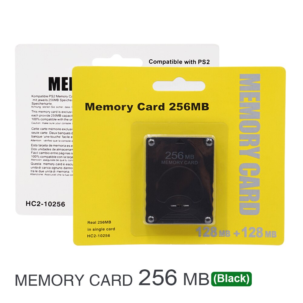 RetroScaler Black and White 256MB Empty Memory Card Save Game Data Stick Module for PlayStation 2 PS2: Black 256MB