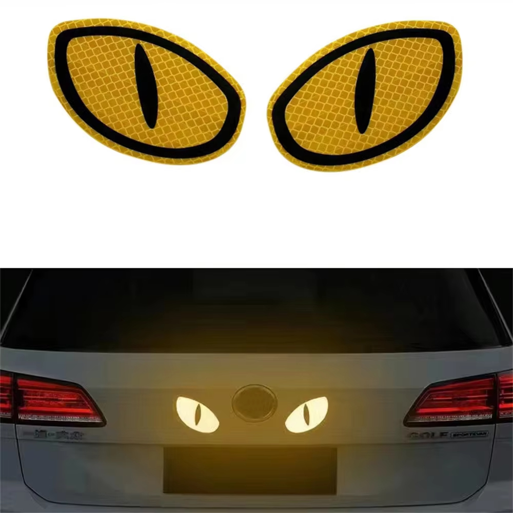Auto Reflektor Aufkleber Nacht Fahren Sicherheit Aufkleber Für Auto Lkw Motorrad Anhänger Katze Auge Reflektierende Sicherheit Warnband: Gelb