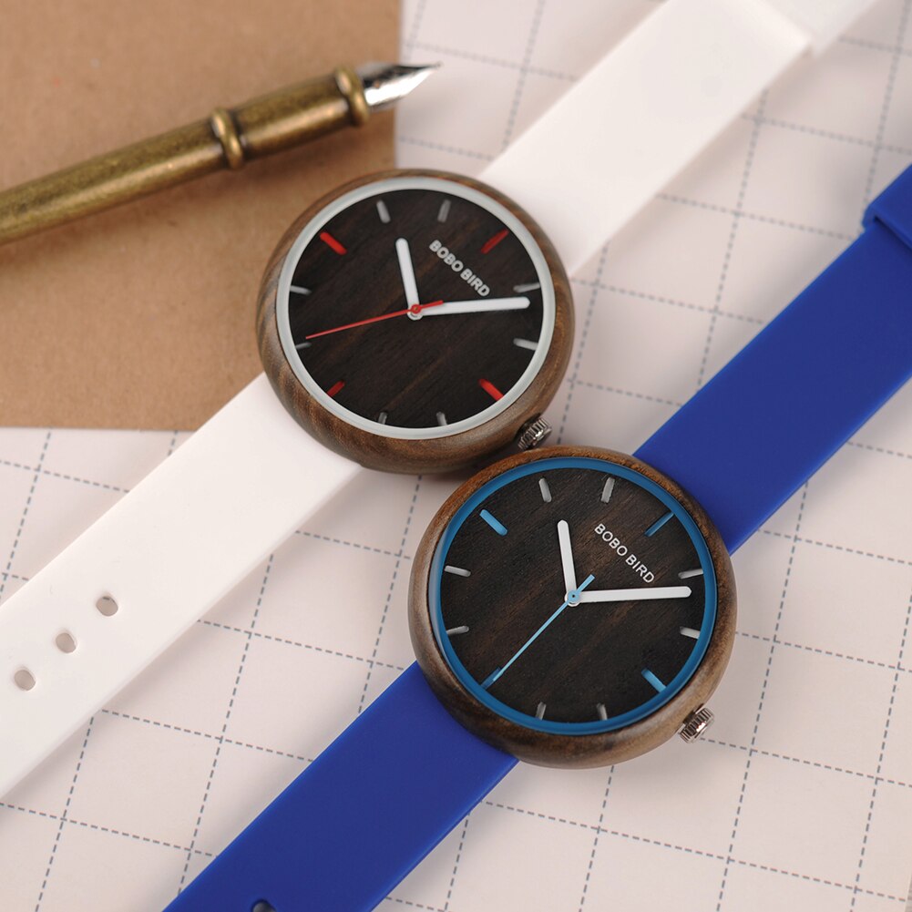 Bobo Vogel Mode Vrouwen Horloges 2022 Romantische Ronde Dames Quartz Jurk Horloge Kleurrijke Siliconen Dames Horloges Dro