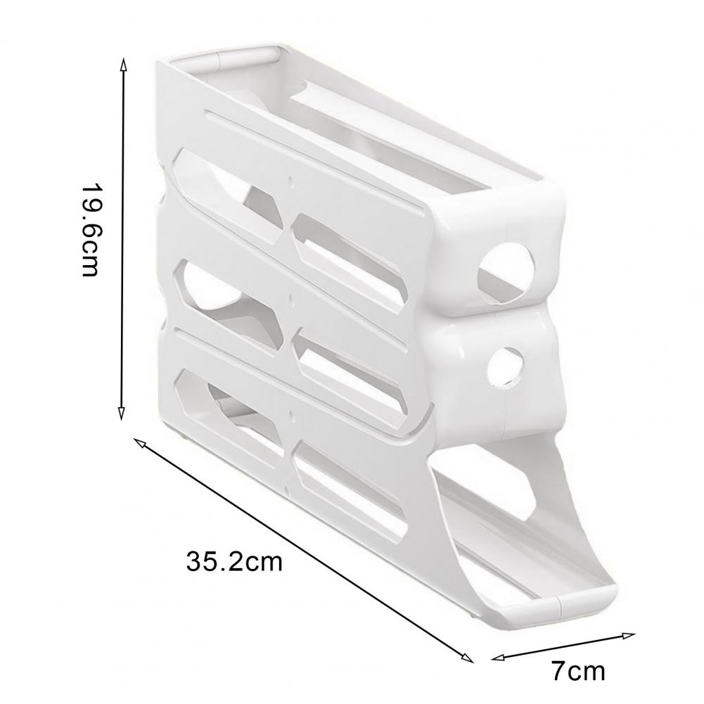Rolling Egg Storage 4 Tier Refrigerator Egg Storage Organize and Store up to 30 Eggs Box Space-Saving Roll Down Eggs Dispenser