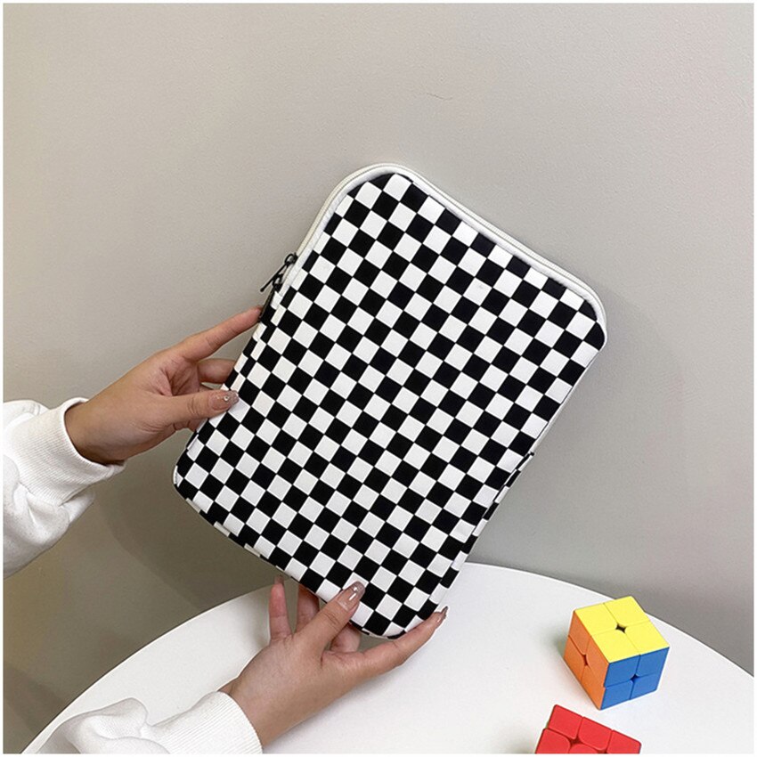 Dambord Laptop Case 9.7 10.5 11 13 Inch Tablet Sleeve Bag Beschermhoes Korea Cartoon Macbook Ipad Liner Pouch Handtas: Black 9.7 11inch