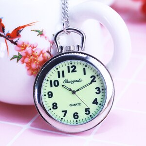 Montre de poche numérique à quartz pour hommes et femmes, grand format, idée pour les pères et les mères, pour les étudiants, pour le test, étanche, porte-clés électronique, horloge: Luminous-necklace