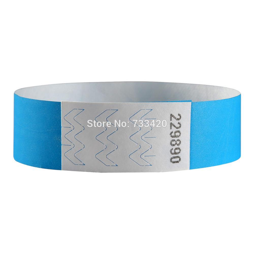Neon Colors 3/4 inch Tyvek Wristbands with Numbers, Colorful ID Wristbands for Parties Events 500 pieces