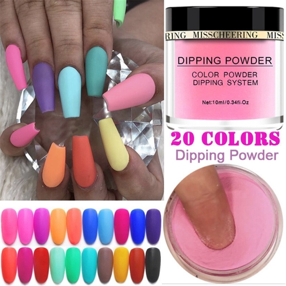 Ongles paillettes couleur mate dégradé Nail Art poudre sans lampe Cure ongles Art décorations